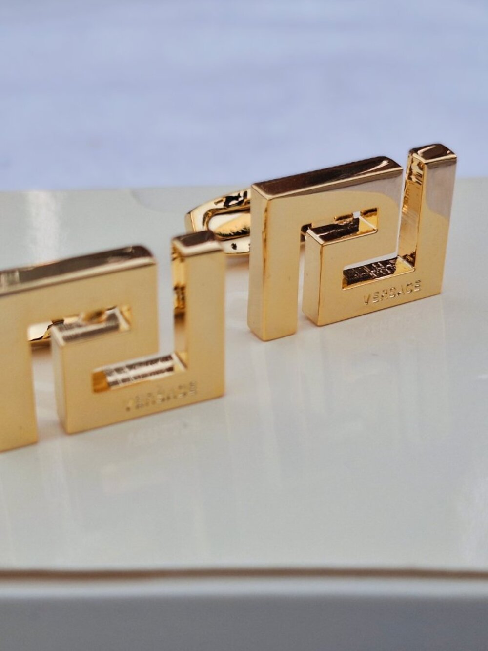 Versace Gold Color Metal Cufflinks - Picture 6 of 8